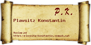 Plavsitz Konstantin névjegykártya